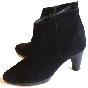 Hogl Premium Suede Zip Ankle Booties Black EU 36 UK 3.5 US 6.5-7.0